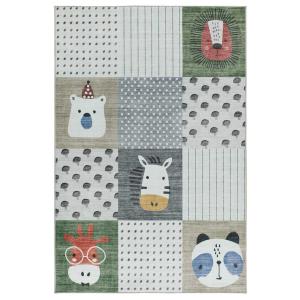 Alfombra infantil lavable animales multicolor 120x170 cm