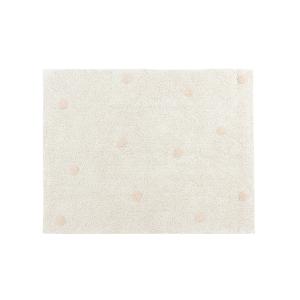 Alfombra infantil lavable de algodón 120x 160 - beige, rosa