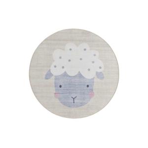 Alfombra infantil lavable redonda oveja crema 120x120 cm