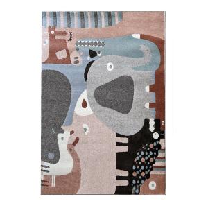 Alfombra infantil lúdica animales del bosque 135 x 190  cm