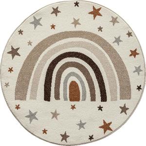 Alfombra infantil moderna arcoíris estrellas, crema, 160 cm…