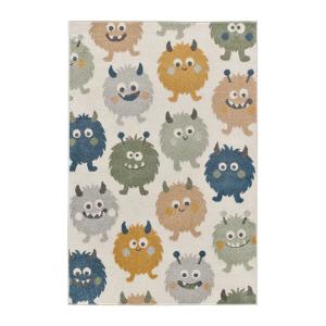 Alfombra infantil monstruos redondos multicolor 120x170 cm