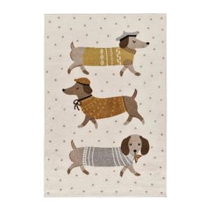Alfombra infantil perros salchicha blanco 120x170 cm