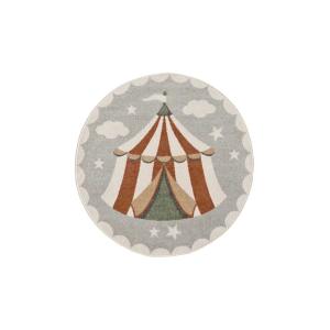Alfombra infantil redonda circo gris  120x120 cm
