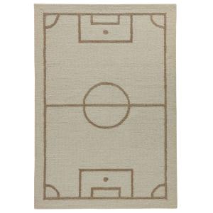 Alfombra infantil tejida a mano - fútbol beige multicolor 1…
