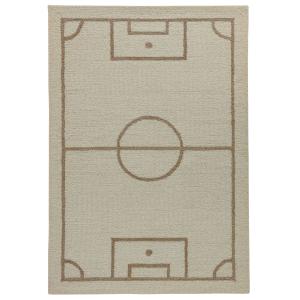 Alfombra infantil tejida a mano - fútbol beige multicolor 8…