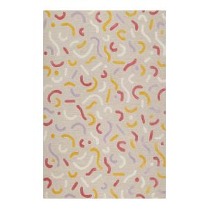 Alfombra infantil tuftada de lana con relieve multicolor ro…