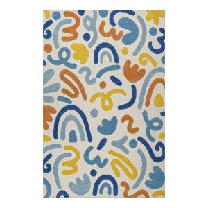 Alfombra infantil tuftada de lana pura con relieve multicol…