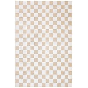 Alfombra interior/exterior con diseño zn relieve damero bei…