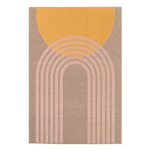 Alfombra interior-exterior con efecto relieve rosa 160x230…