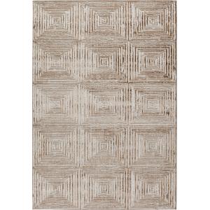 Alfombra interior/exterior de damero - beige - 160x230