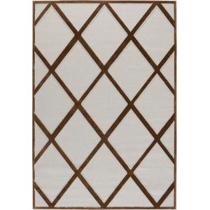 Alfombra interior/exterior de rombos - beige - 160x230