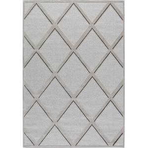 Alfombra interior/exterior de rombos - gris - 160x230