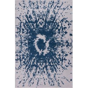 Alfombra interior/exterior, diseño en relieve abstracto azu…