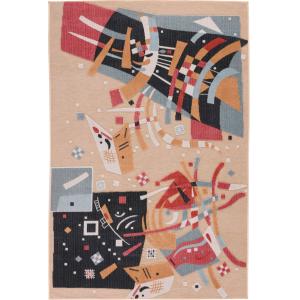 Alfombra interior exterior, diseño en relieve cúbico beige…