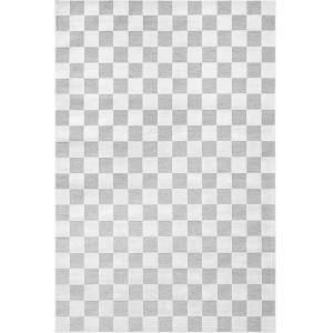 Alfombra interior/exterior, diseño en relieve damero gris 1…
