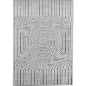 Alfombra interior/exterior estilo escandinavo gris - 140x200