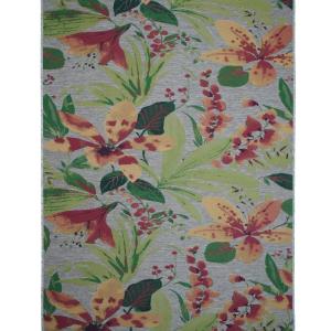 Alfombra interior exterior floral verde multicolor 160x230