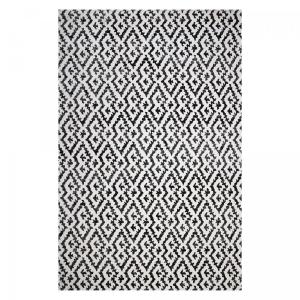 Alfombra kilim de exterior, blanco y negro 150x220