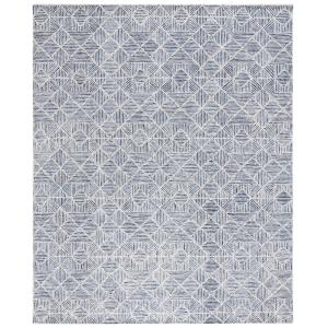 Alfombra lana azul/marfil 185 x 275