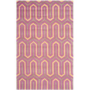 Alfombra lana rosa/gris 150 x 245