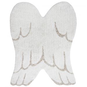 Alfombra lavable alas de algodón blanco 75x100