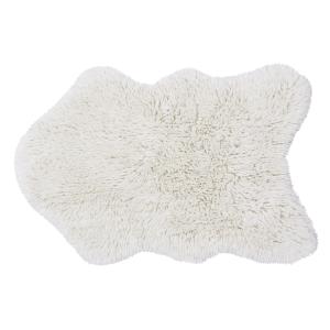 Alfombra lavable de lana blanco 75x110