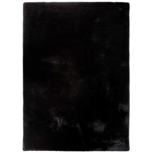 Alfombra lavable extra suave en negro, 160X230 cm