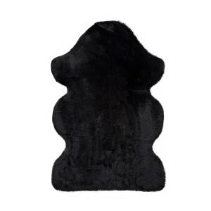 Alfombra lavable extra suave en negro, 60X90 cm