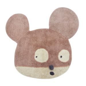 Alfombra lavable Mouse de lana rosa 100x120