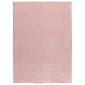 Alfombra lisa lavable color rosa, 160x220 cm