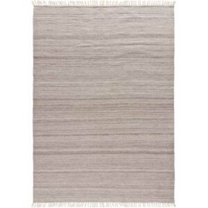 Alfombra manual en pet reciclado y color beige, 160x230 cm