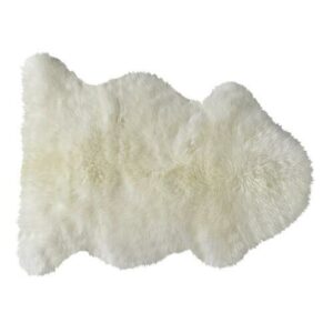 Alfombra marfil de piel de oveja 55 × 90 cm