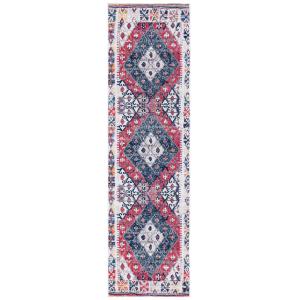 Alfombra marrón/multi 69 x 244 cm