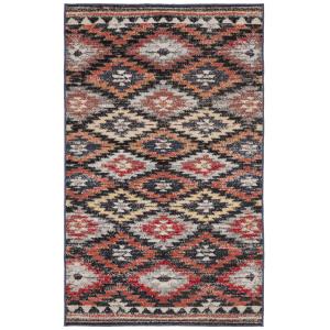 Alfombra marrón/multicolore 91 x 152 cm