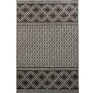 Alfombra moderna con diseño de rombos en relieve marrón 120…