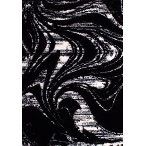 Alfombra moderna de diseño negro - 120x160 cm