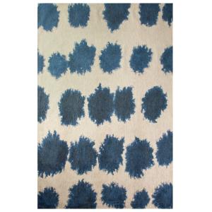 Alfombra moderna de tejido plano azul 240x340 cm