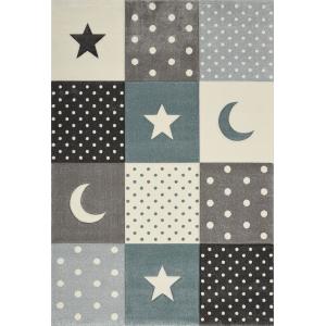 Alfombra moderna para niños, Azul, 80 x 150 cm