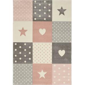 Alfombra moderna para niños, Rosa, 120 x 170 cm