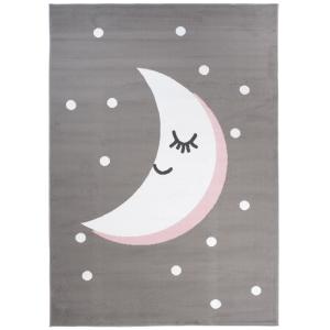 Alfombra para niño blanco gris rosa luna 200x300cm