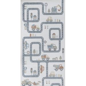 Alfombra para niños lavable beige/gris 80x150