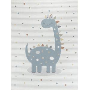 Alfombra para niños lavable dinosaurio beige/gris 120x170