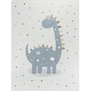Alfombra para Niños Lavable Dinosaurio Beige/Gris 140x200