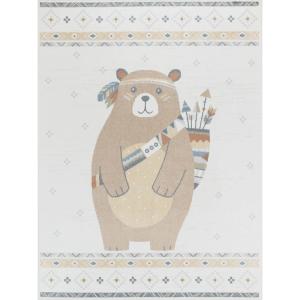 Alfombra para Niños Lavable oso Beige/Marrón 140x200