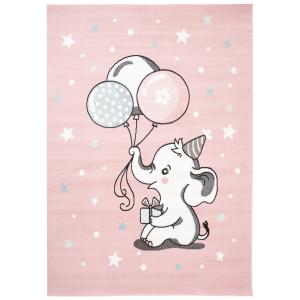 Alfombra para niños rosa blanco gris azul elefante suave 12…