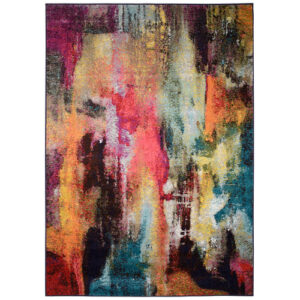 Alfombra para salón abstracta multicolor fina 160 x 220 cm