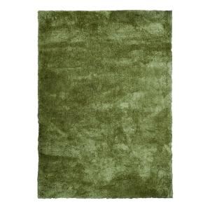 Alfombra peluda tacto lana verde óxido 120x170
