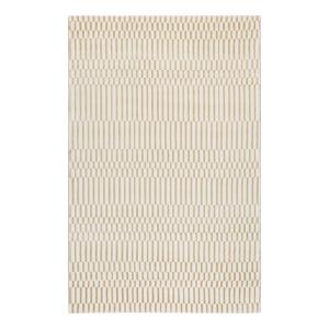 Alfombra plana de patrón y relieve beige arena 160x225