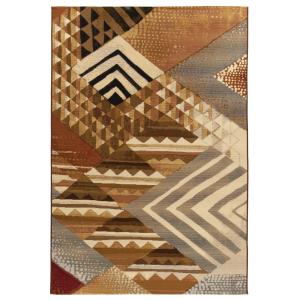 Alfombra plana de poliéster - marrón multicolor - 80x165 cm…